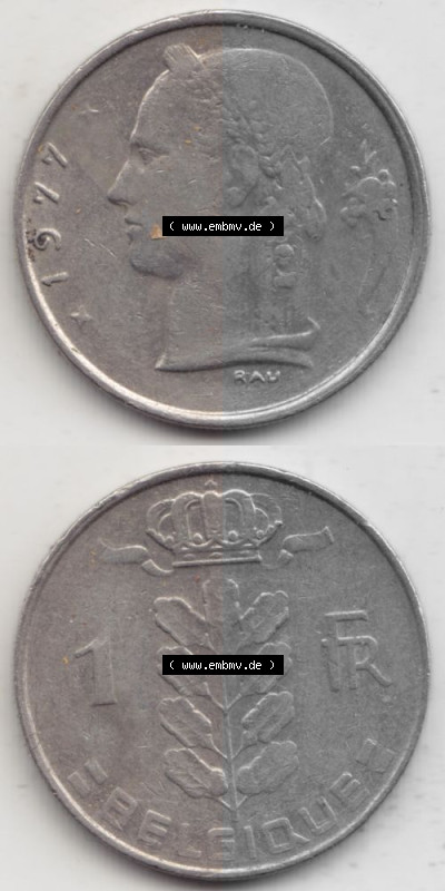 Belgien vor Einführung der Euromünzen in Belgien Sammlung