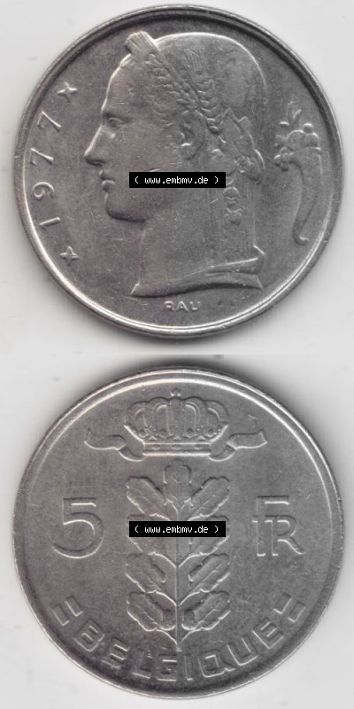 Belgien vor Einführung der Euromünzen in Belgien Sammlung