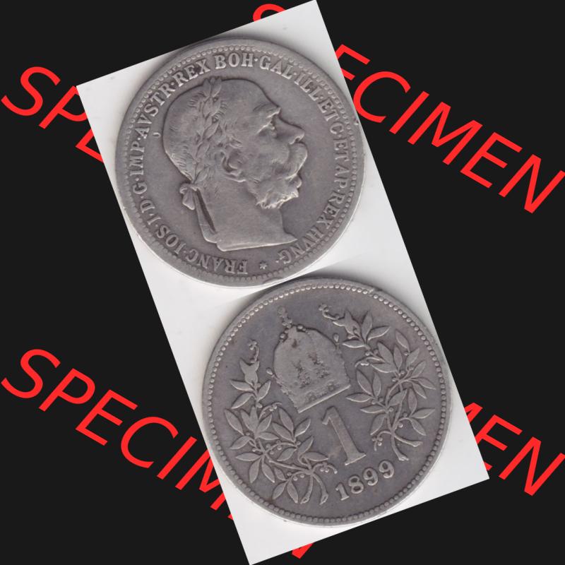 Münzen Österreich Umlaufmünze 1892-1907, 1 Krone Franz Joseph I. 1899, Münze aus Österreich mit Münzseiten Vertikal / Untereinander auf einen Bild für... Sammlung