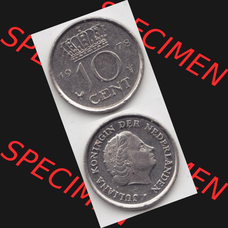 Münzen Niederlande Umlaufmünze 1950-1980, 10 Cent 1978, Münzseiten Vertikal / Untereinander für Mobile-Geräte als Bildmaterial Sammlung