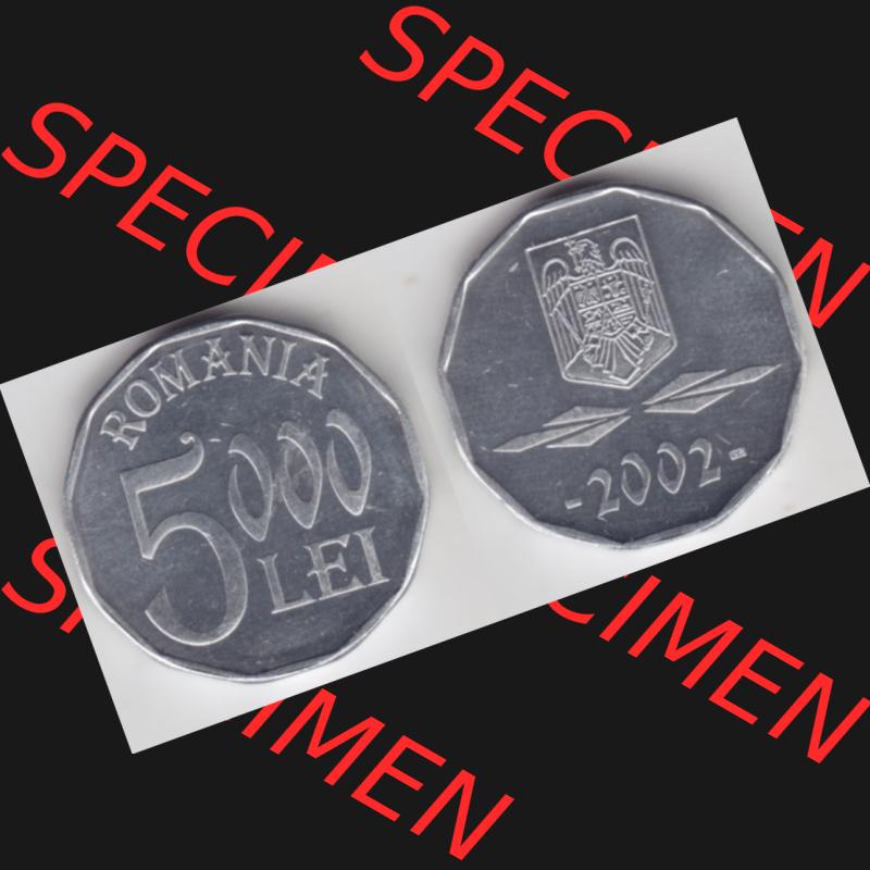 Münzen Rumänien Umlaufmünze 2001-2006, 5000 Lei 2002, Bild mit horizontaler Vollansicht als Bildmaterial Sammlung