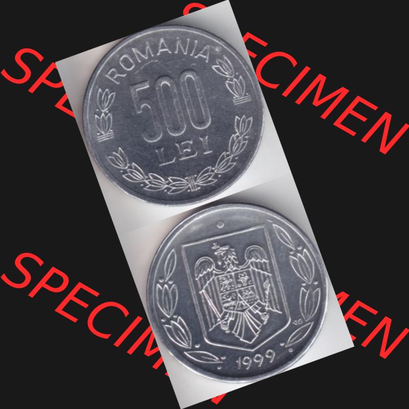 Münzen Rumänien Umlaufmünze 1998-2006, 500 Lei 1999, Münzseiten Vertikal für Mobile-Geräte als Bildmaterial Sammlung