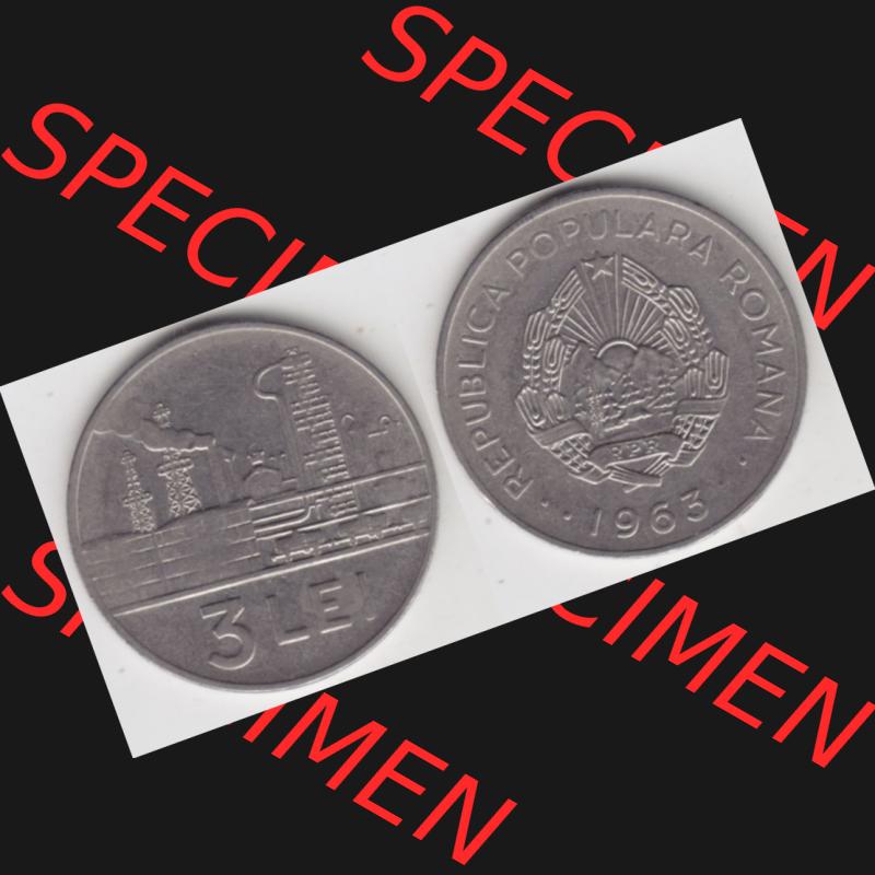 Münzen Rumänien Umlaufmünze 1963-1963, 3 Lei, Bild mit horizontaler Vollansicht als Bildmaterial Sammlung