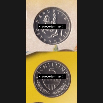 Münzen Österreich Umlaufmünze 1968-2001, 5 Schilling 2000, Münze aus Österreich mit Münzseiten Vertikal / Untereinander auf einen Bild für Mobile-Geräte... Sammlung