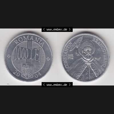 Münzen Rumänien Umlaufmünze 2000-2006, 1000 Lei 2004, Bild mit horizontaler Vollansicht als Bildmaterial Sammlung