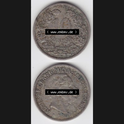 Münzen Luxemburg Umlaufmünze 1901-1901, 10 Centimes, Münzseiten Vertikal für Mobile-Geräte als Bildmaterial Sammlung