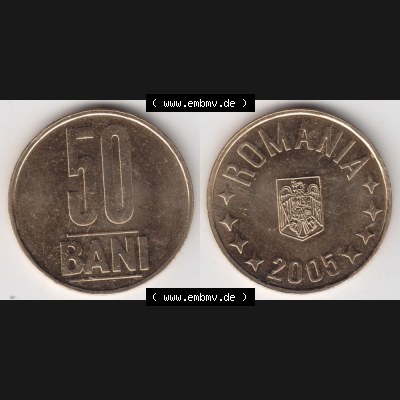 Münzen Rumänien Umlaufmünze 2005-2012, 50 Bani 2005, Bild mit horizontaler Vollansicht als Bildmaterial Sammlung