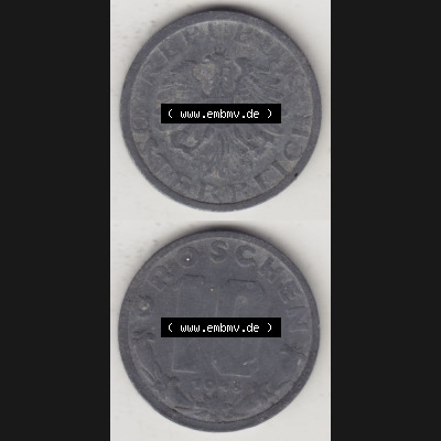 Münzen Österreich Umlaufmünze 1947-1949, 10 Groschen 1948 IV., Münze aus Österreich mit Münzseiten Vertikal / Untereinander auf einen Bild für... Sammlung