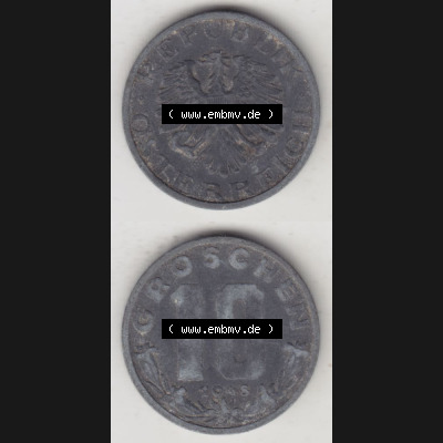 Münzen Österreich Umlaufmünze 1947-1949, 10 Groschen 1948 III., Münze aus Österreich mit Münzseiten Vertikal / Untereinander auf einen Bild für... Sammlung