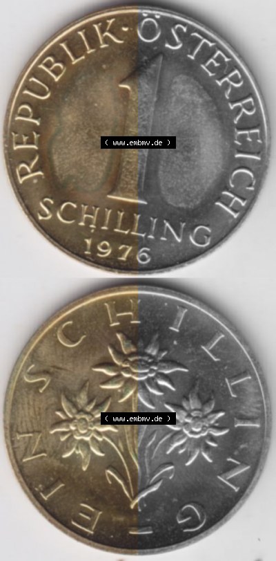 Münzen Österreich Umlaufmünze 1959-2001, 1 Schilling 1976, Münze aus Österreich -.-.- Sammlung