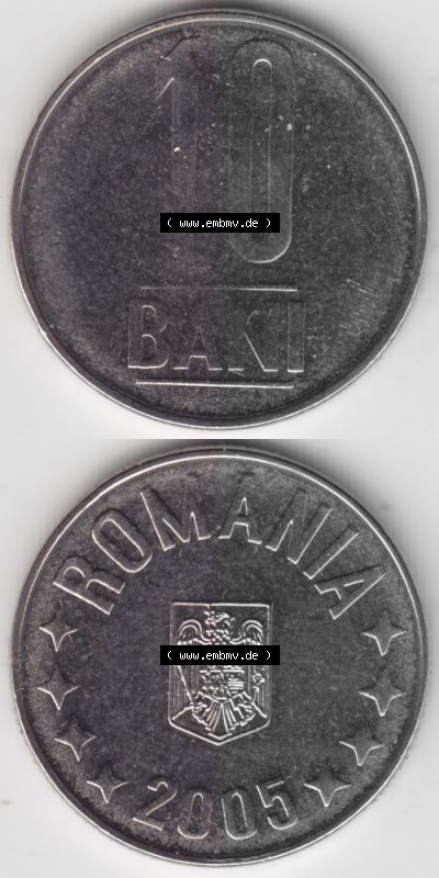 Münzen Rumänien Umlaufmünze 2005-2012, 10 Bani 2005, Münzseiten Vertikal für Mobile-Geräte als Bildmaterial Sammlung