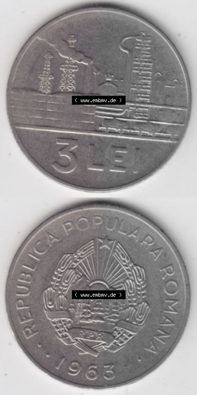 Münzen Rumänien Umlaufmünze 1963-1963, 3 Lei (3) Sammlung