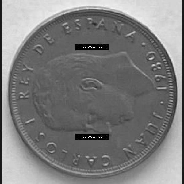 Grau bzw. s/w Münzen aus Spanien 25 PTAS 1980 (0010) Sammlung Graustufen