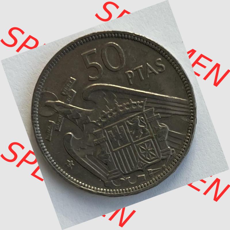 Münzen aus Spanien 50 PTAS 1957 (0008) Sammlung