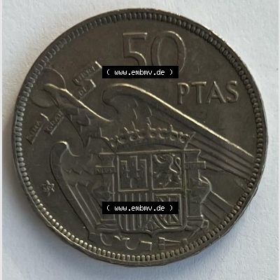 Münzen aus Spanien 50 PTAS 1957 (0008) Sammlung