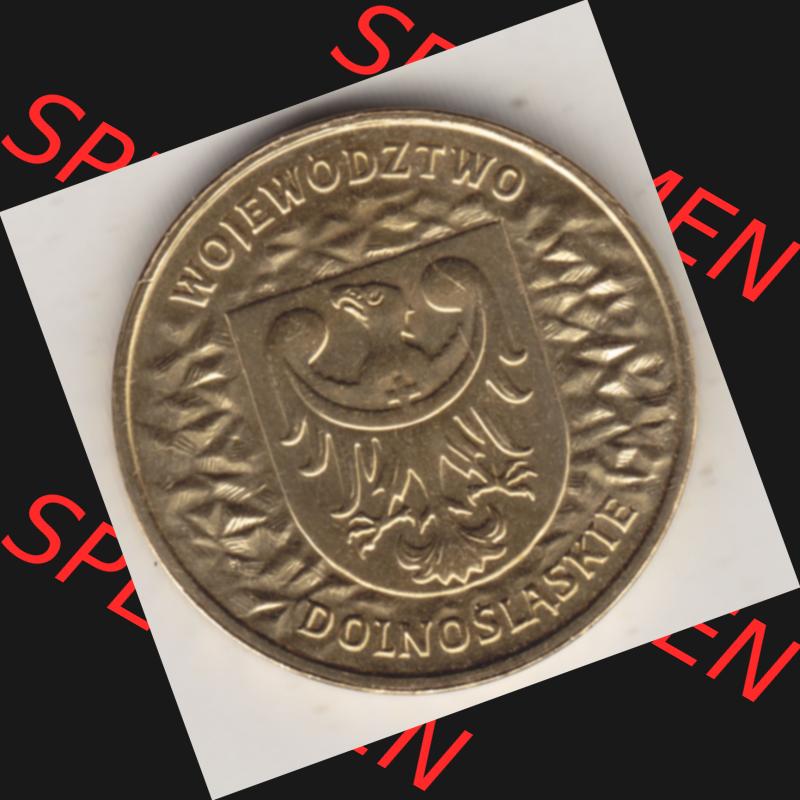 Münzen Polen Gedenkmünze 2004-2004, 2 Zloty, Województwo Dolnoslaskie. Polnische Münze mit Nennwert von 2 Zloty, 2 Zloty sind in Euro Umgerechnet 46 Euro-Cent... Sammlung