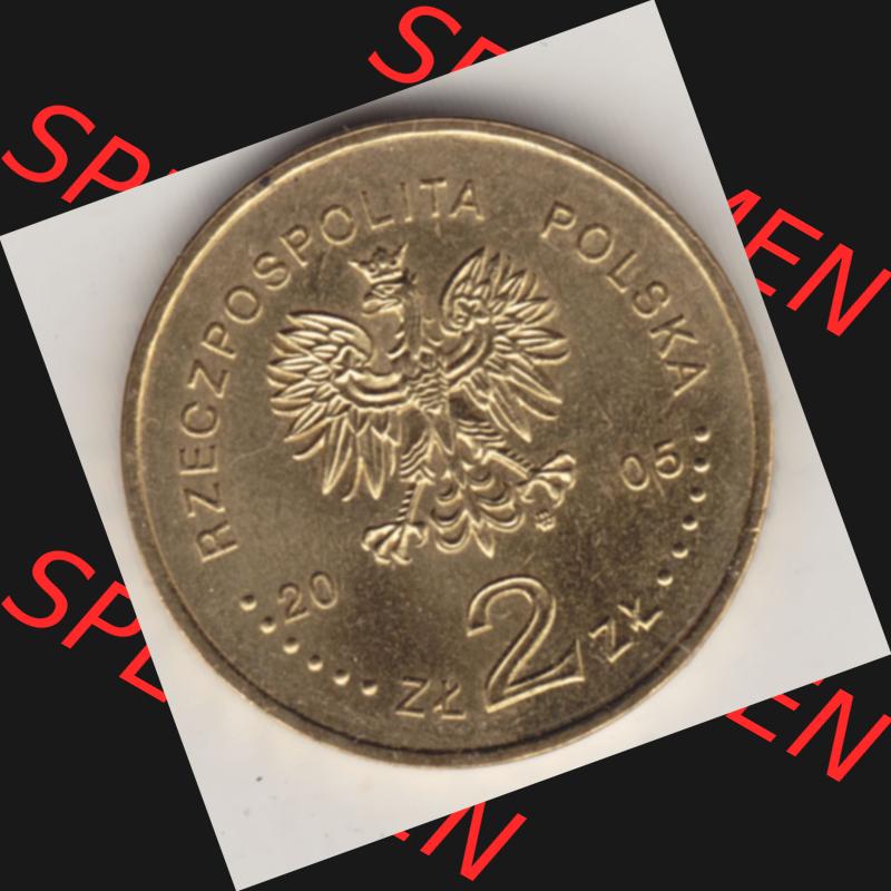 Münzen Polen Gedenkmünze 2005-2005, 2 Zloty, Stanisław August Poniatowski. Nominal-Wert-Seite mit einer Zahlkraft 2 Zloty einer Polnische Münze / Gedenkmünze... Sammlung