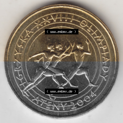 2 Zloty, XXVIII. Olympische Sommerspiele in Athen 2004, Polnische Münze Sammlung
