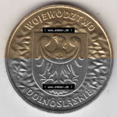 2 Zloty, Województwo Dolnoslaskie, Polnische Münze Sammlung