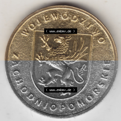 2 Zloty, Województwo Zachodniopomorskie, Polnische Münze Sammlung