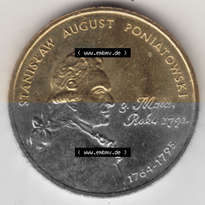 2 Zloty, Stanisław August Poniatowski, Polnische Münze Sammlung