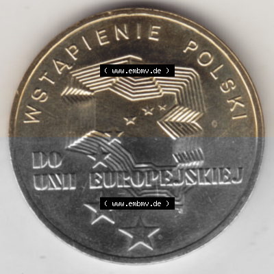 2 Zloty, Wstapienie Polski, Do Unii Europejskiej, Polnische Münze Sammlung