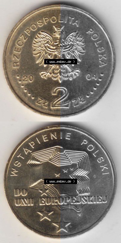 2 Zloty, Wstapienie Polski, Do Unii Europejskiej, Polnische Münze, Polnische Münze Sammlung
