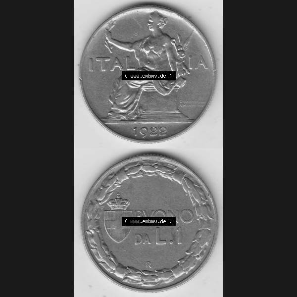 Grau bzw. s/w Alte Münzen KMS Italien / Italia, Kursmünzensatz - Zusammenstellung 1908-1943, mit Münze 1922-1935, 1 Lire, Lira, A MOTTI INC G ROMAGNOLI ITALIA 1922-1.... Sammlung Graustufen