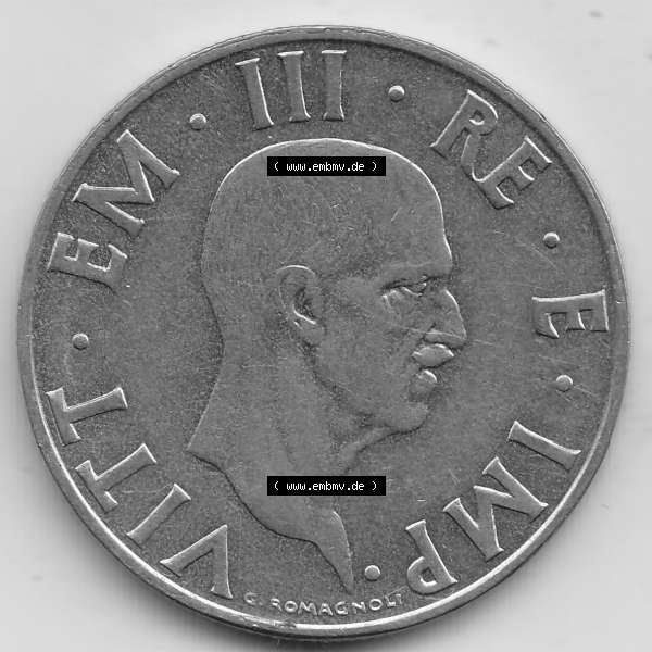 Grau bzw. s/w Alte Münzen KMS Italien / Italia, Kursmünzensatz - Zusammenstellung 1908-1943, mit Münze 1939-1943, 2 Lire, Lira, Viktor Emanuael III., G ROMAGNOLI... Sammlung Graustufen