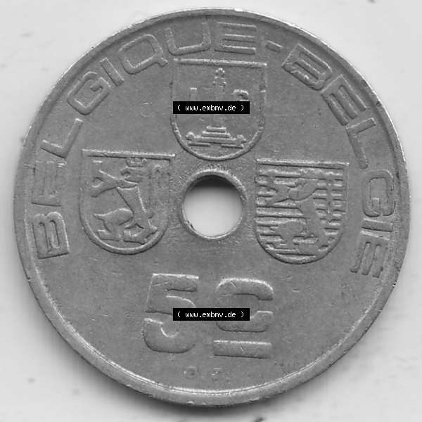 Grau bzw. s/w Alte Münzen KMS Belgien, Kursmünzensatz / KMS - Zusammenstellung 1938-1940, mit Münze 1938-1938, 5 C, Centime, BELGIQUE - BELGIE 1938-1. Vorderseite... Sammlung Graustufen