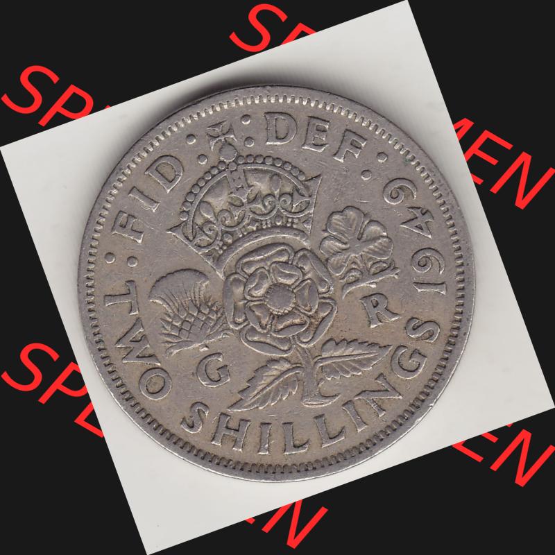 Münzen Großbritannien Umlaufmünze 1949-1951, 2 Schilling - Shillings 1949-1 (2) Sammlung