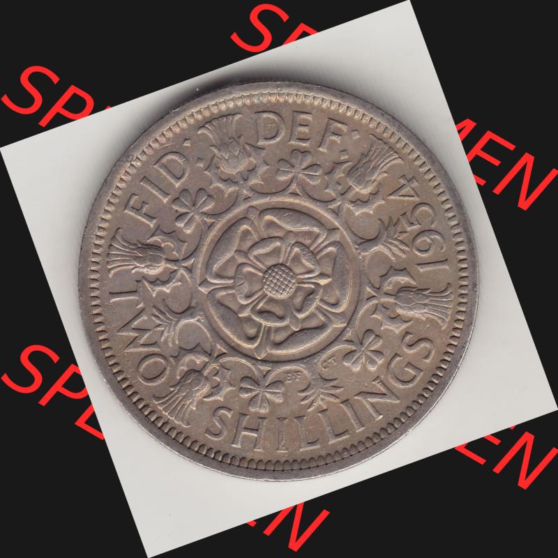Münzen Großbritannien Umlaufmünze 1954-1970, 2 Schilling - Shillings 1954-2 (2) Sammlung