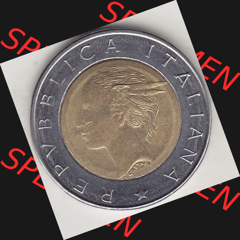 Bildmaterial von Münzen aus Italien / Italia Gedenkmünzen 1993-1993, 500 Lire, 100 Jahre Bank von Italien (1893-1993), CENTENARIO DELLA BANCA DITALIA GROSSI.... Sammlung