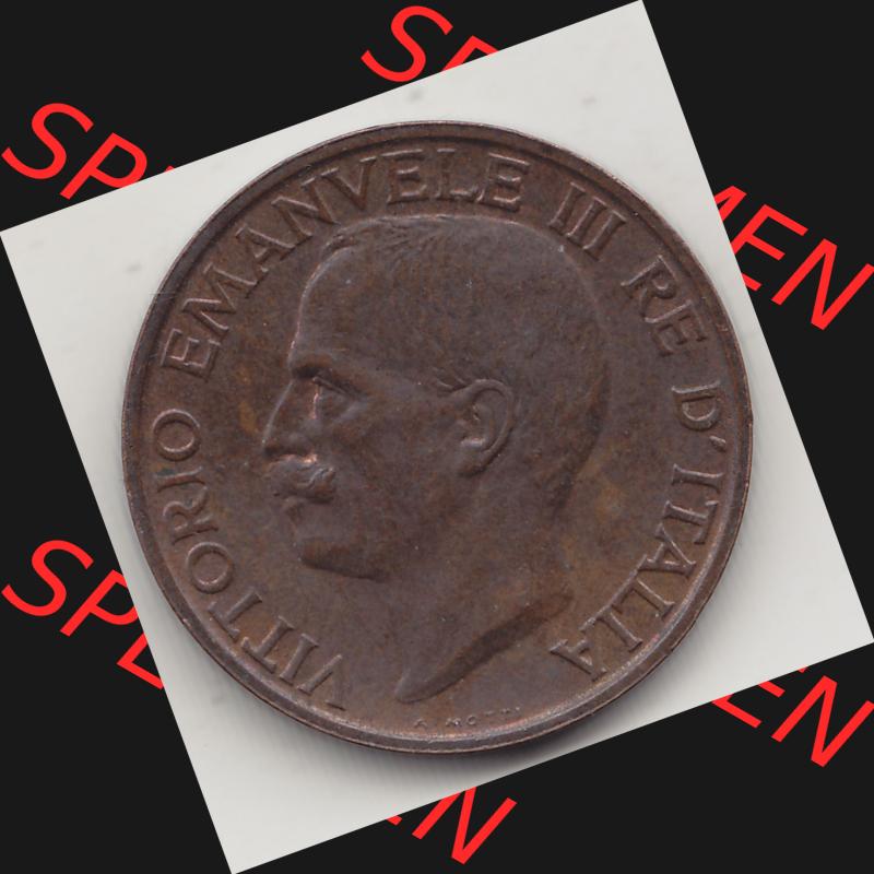 Alte Münzen KMS Italien / Italia, Kursmünzensatz - Zusammenstellung 1908-1943, mit Münze 1919-1937, 10 Centesimi, Cent, Viktor Emanuel III. A.... Sammlung