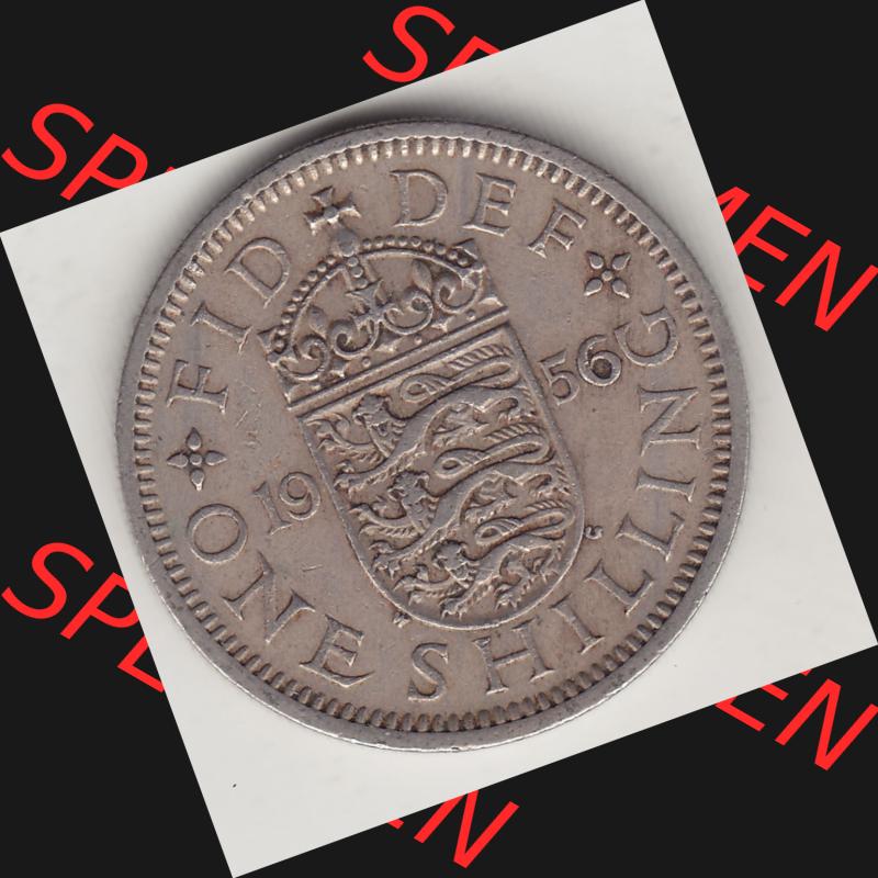 Münzen Großbritannien Umlaufmünze 1954-1970, 1 Schilling - Shilling, 1956-1 Wappen mit 3 Löwen (2) Sammlung