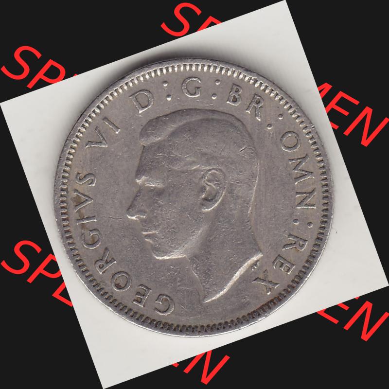 Münzen Großbritannien Umlaufmünze 1949-1951, 1 One Schilling - Shilling, 1948-1 Stehender Löwe auf Krone. Vorderseite der alten britischen Münze aus Großbritannien... Sammlung