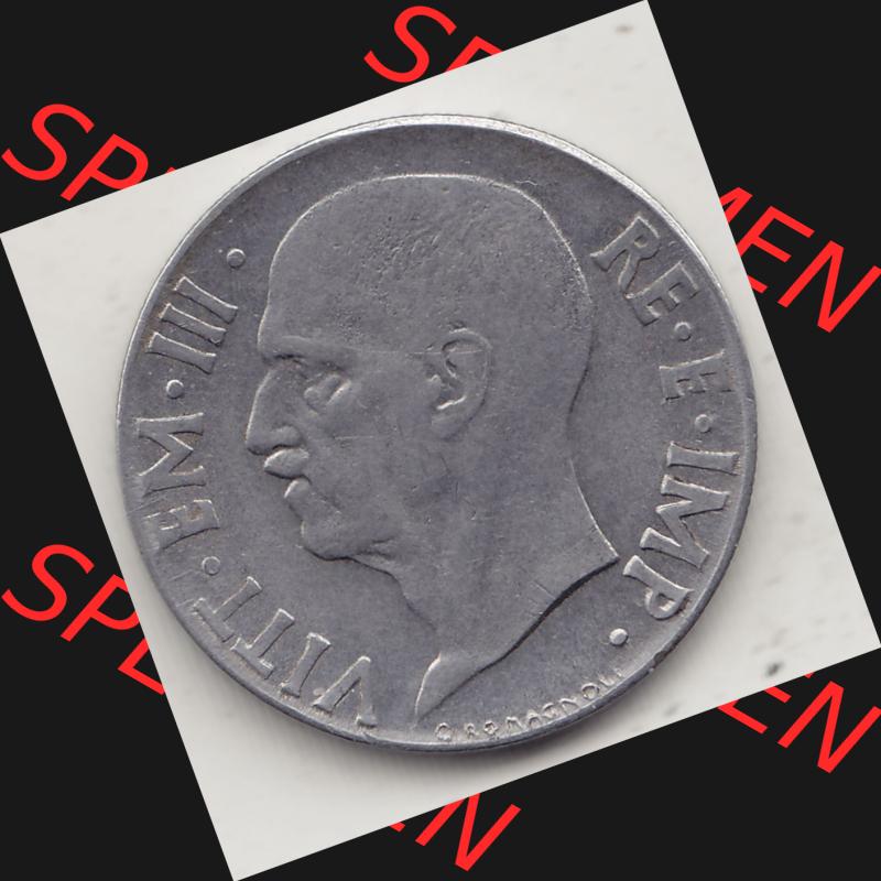 Alte Münzen KMS Italien / Italia, Kursmünzensatz - Zusammenstellung 1908-1943, mit Münze 1939-1943, 20 C. Centesimi, Cent 1941-1. Vorderseite einer... Sammlung