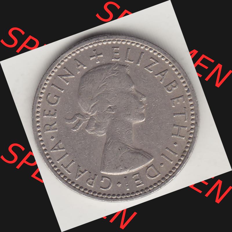 Münzen Großbritannien Umlaufmünze 1954-1970, 1 Schilling - Shilling, 1963-1 Wappen mit drei Löwen. Vorderseite der alten britischen Münze aus Großbritannien... Sammlung