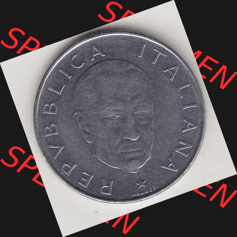 Bildmaterial von Münzen aus Italien / Italia Gedenkmünzen 1974-1974, 100 Lire, 100. Geburtstag von Guglielmo Marconi (1874-1974)-1. Vorderseite einer alten... Sammlung