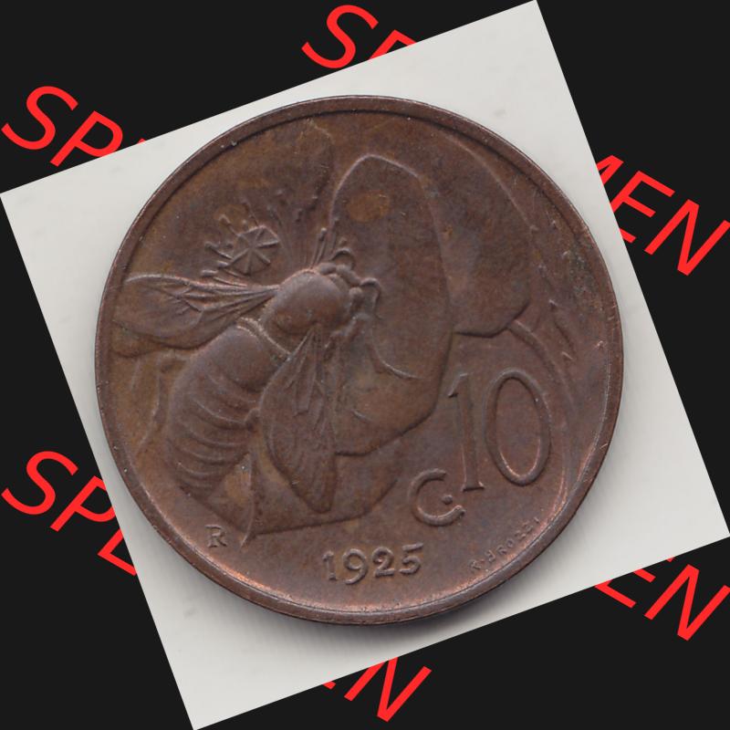 Alte Münzen KMS Italien / Italia, Kursmünzensatz - Zusammenstellung 1908-1943, mit Münze 1919-1937, 10 Centesimi, Cent, Viktor Emanuel III. A.... Sammlung