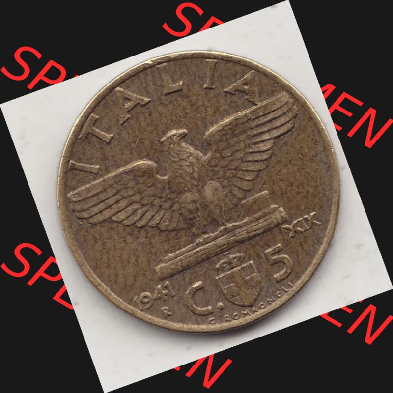Alte Münzen KMS Italien / Italia, Kursmünzensatz - Zusammenstellung 1908-1943, mit Münze 1939-1943, 5 Centesimi, Cent, Viktor Emanuel III. C.5... Sammlung