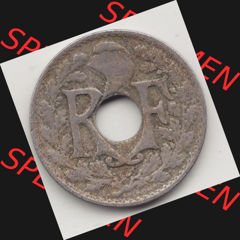 Münzen Frankreich Umlaufmünze 1917-1938, 10 Centimes - Cmes 1920-2. Vorderseite der alten französischen Umlaufmünze 10 Cmes - Centimes - Cent aus Frankreich in der Francs-Währung... Sammlung