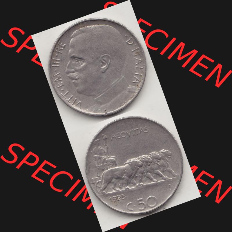 Alte Münzen KMS Italien / Italia, Kursmünzensatz - Zusammenstellung 1908-1943, mit Münze 1919-1935, 50 Centesimi, Cent Viktor Emanuel III. , VITT... Sammlung
