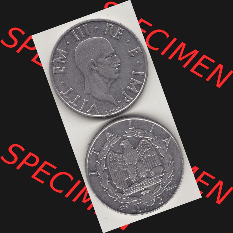 Alte Münzen KMS Italien / Italia, Kursmünzensatz - Zusammenstellung 1908-1943, mit Münze 1939-1943, 2 Lire, Lira, Viktor Emanuael III., G ROMAGNOLI... Sammlung