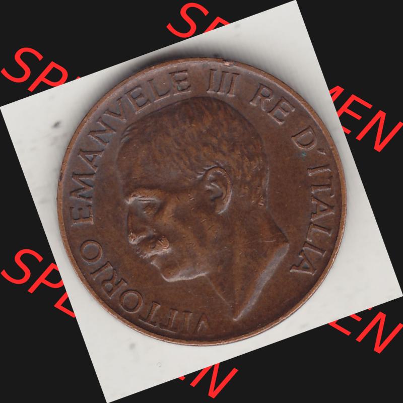Alte Münzen KMS Italien / Italia, Kursmünzensatz - Zusammenstellung 1908-1943, mit Münze 1919-1937, 5 Centesimi, Cent, Viktor Emanuel III. A.... Sammlung