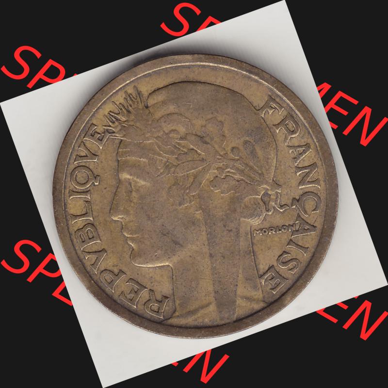 Münzen Frankreich Umlaufmünze 1931-1941, 2 Franken 1936-1 LIBERTE EGALITE FRATERNITE. Vorderseite der alten französischen Umlaufmünze aus Frankreich in der Francs-Währung... Sammlung