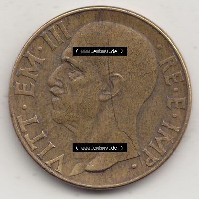 Alte Münzen KMS Italien / Italia, Kursmünzensatz - Zusammenstellung 1908-1943, mit Münze 1939-1943, 10 Centesimi, Cent, Viktor Emanuel III. VITT... Sammlung