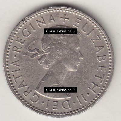 Münzen Großbritannien Umlaufmünze 1954-1970, 1 Schilling - Shilling, 1957-1 Wappen mit drei Löwen. Vorderseite der alten britischen Münze aus Großbritannien... Sammlung