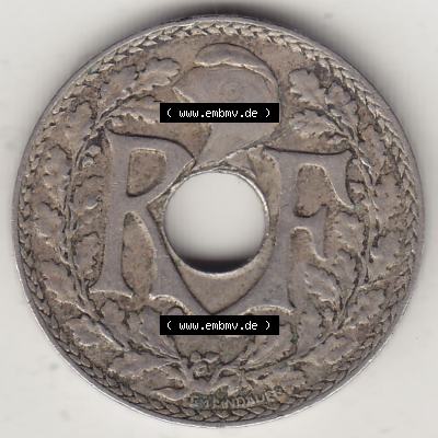 Münzen Frankreich Umlaufmünze Einzelansicht 1917-1938, 10 Centimes, 10 CMES EGALITÉ FRATERNITÉ LIBERTÉ 1919-1. Vorderseite der alten französischen... Sammlung