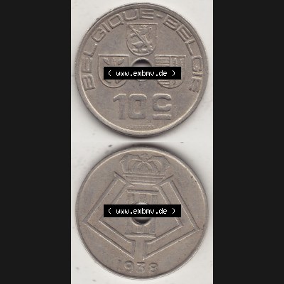 Alte Münzen KMS Belgien, Kursmünzensatz / KMS - Zusammenstellung 1938-1940, mit Münze 1938-1939, 10 C, Centime, BELGIQUE - BELGIE 1938-1. Vorderseite... Sammlung
